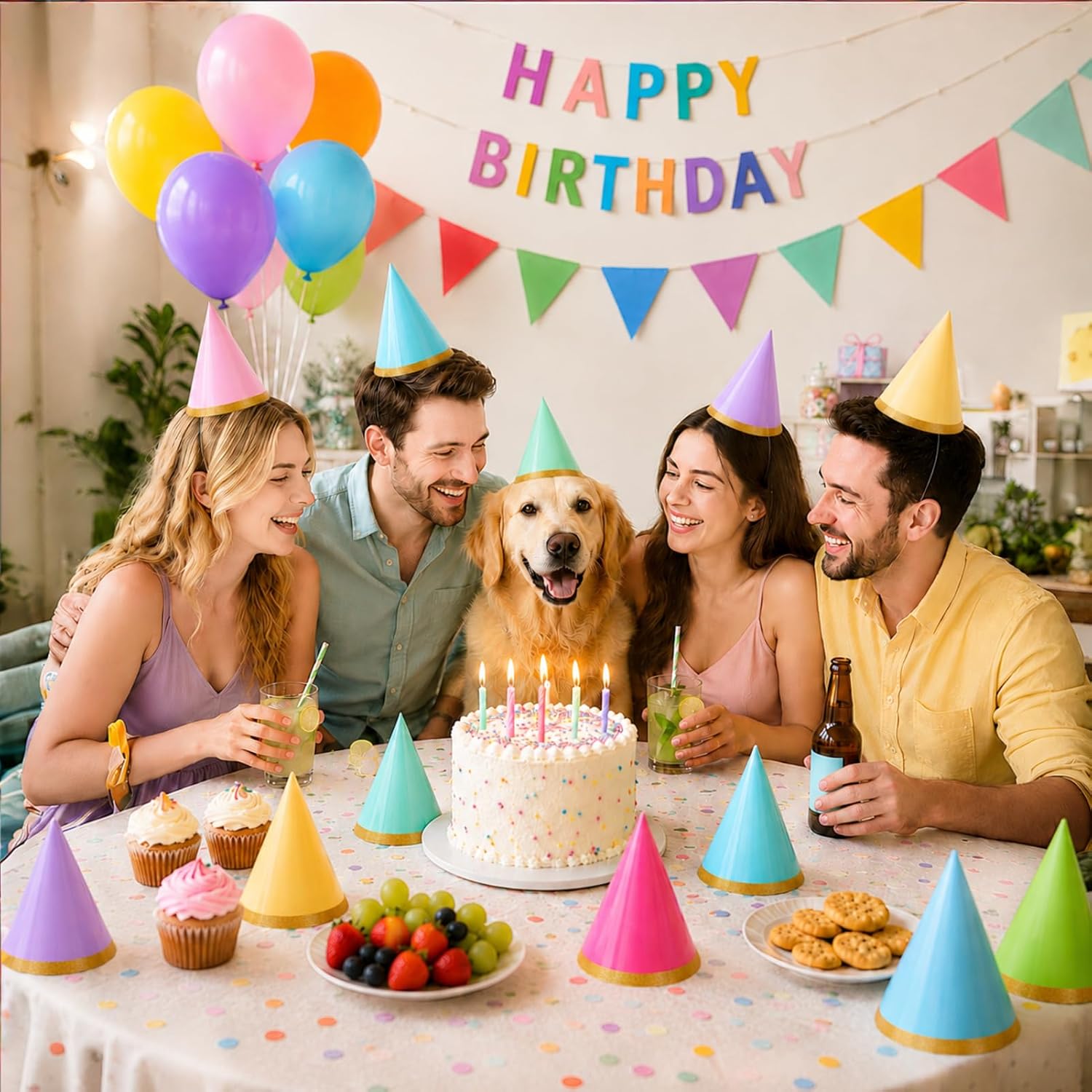 Pre-Assembled Party Hats for Adults,Birthday Party Headwear for Women Men Party Supply for Party Decorations