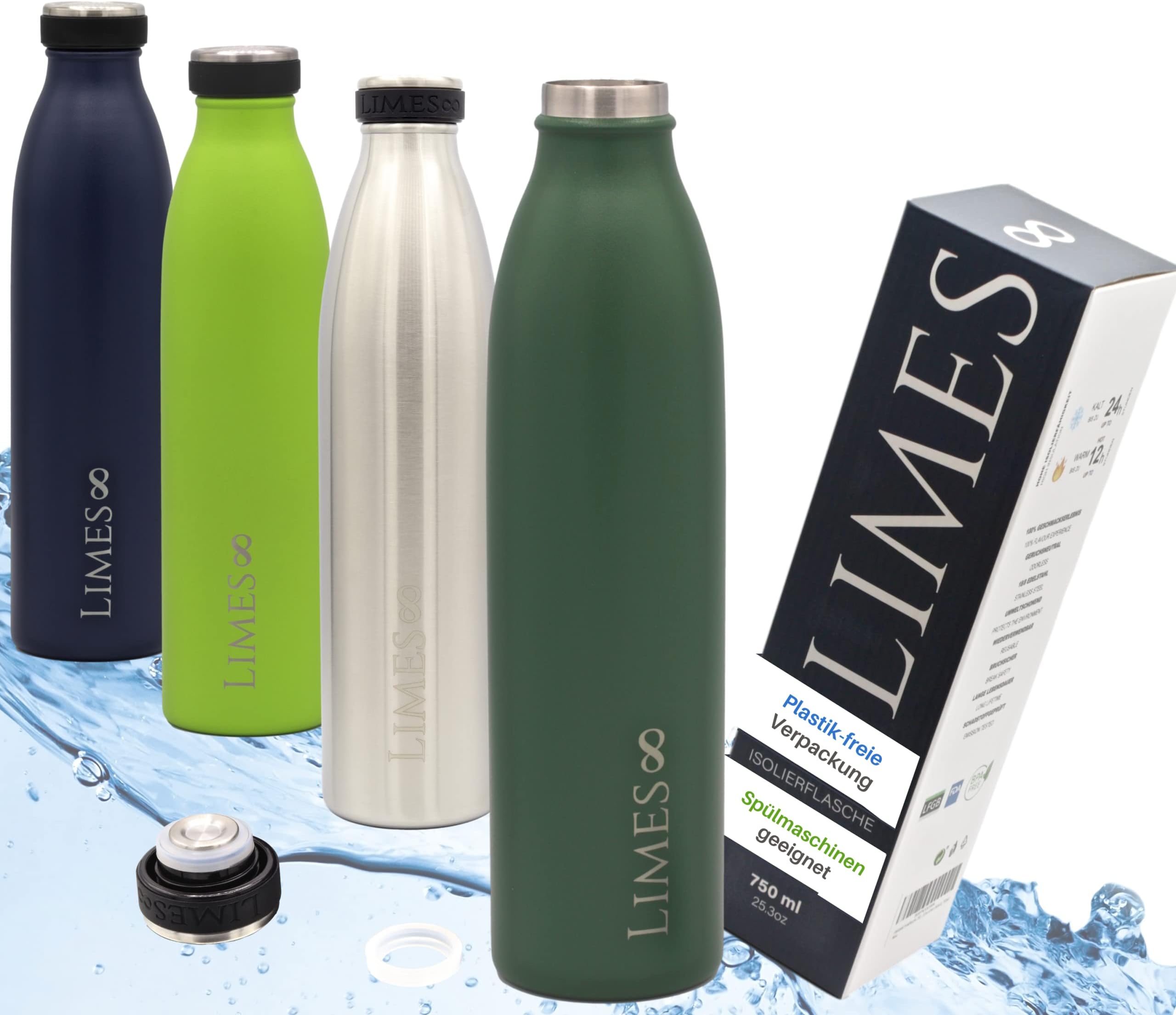 Vikaster Thermoskanne 0,5L - Edelstahl, BPA-frei, Auslaufsicher, Hält 12h Warm / 24h Kalt