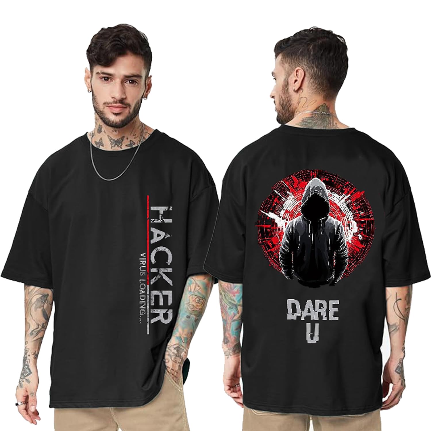 F GALLERYOversized Fit Printed T-Shirt for Men