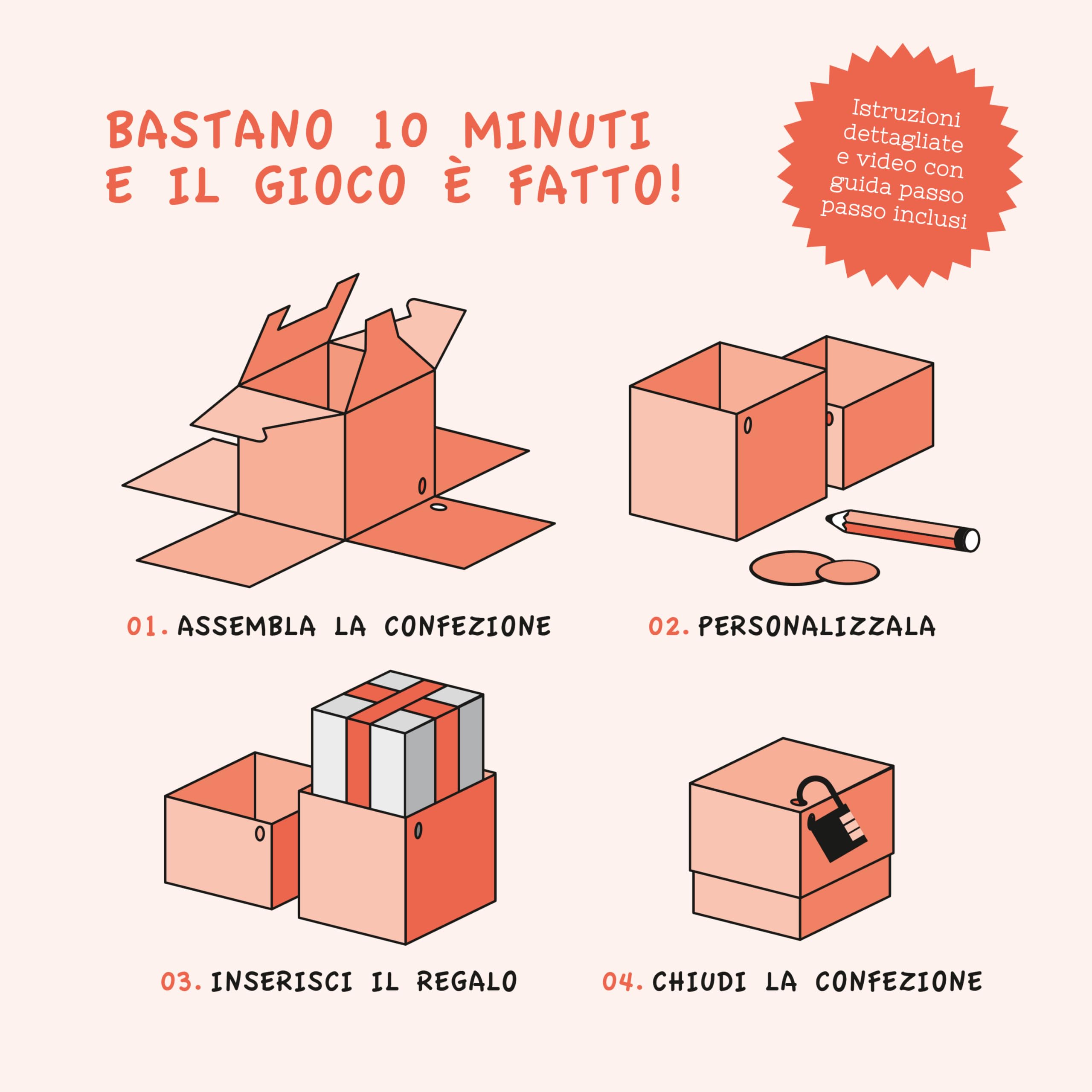 SURPRISA Scatola Regalo, Scatola Enigma per Regali in Denaro, Confezione Regalo di Compleanno per Donne, Rompicapo Regalo