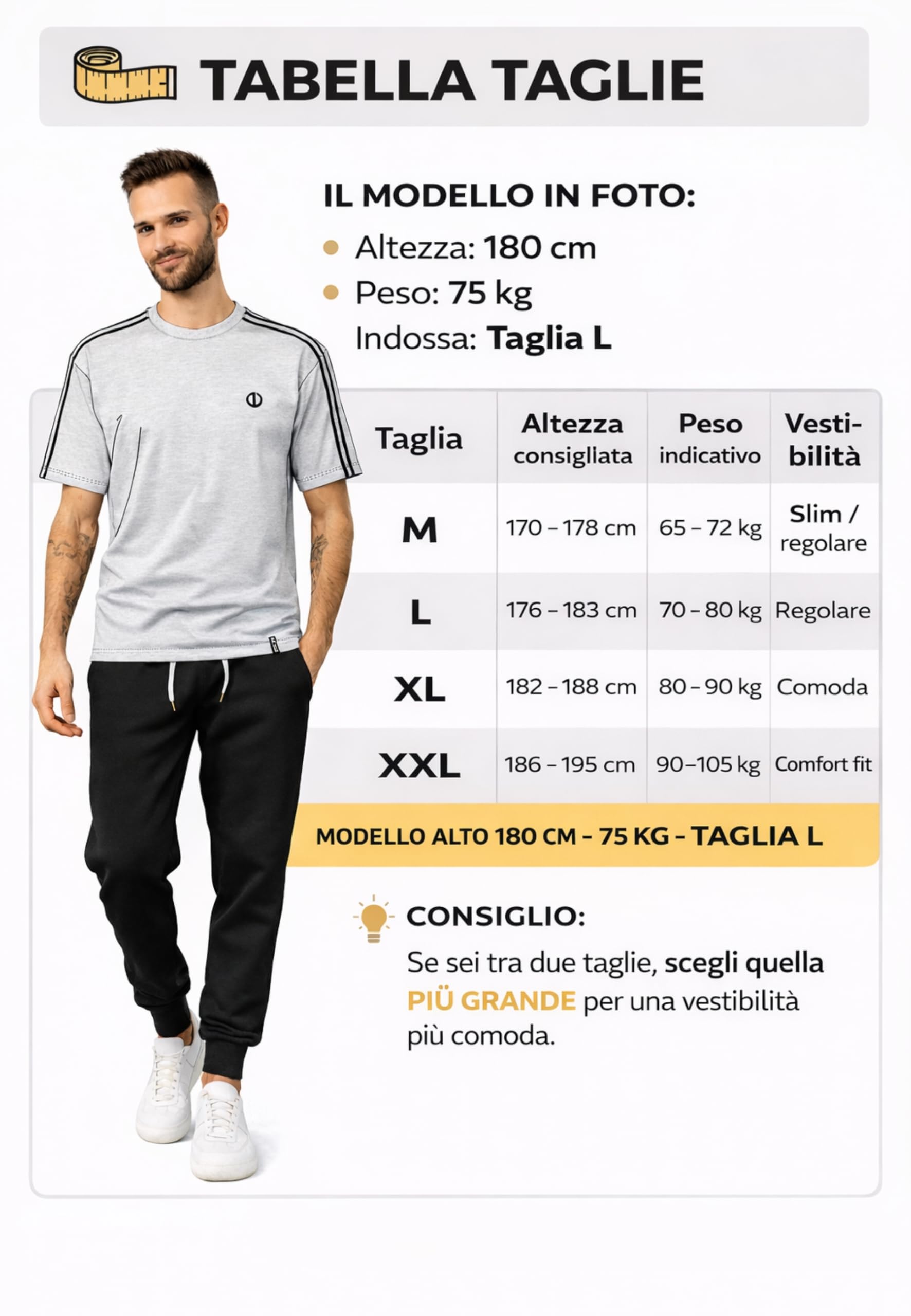 Intimitaly IRGE BE ACTIVE - Tuta Uomo Sportiva, Maglia in Cotone e Pantalone in French Terry, Regular Fit, per Palestra e Tempo Libero