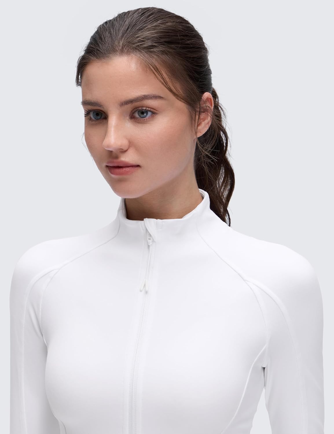 CRZ YOGA Butterluxe Hip Length Jackets for Women - Full Zip Athletic Track Tops with Thumb Holes Pockets - Image 3