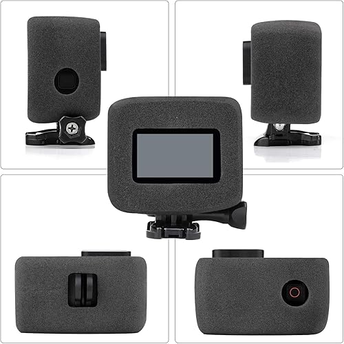 Miniatura 4 de SOONSUN Paquete de 2 fundas Windslayer para GoPro Hero 5/6/7 negro, blanco, plateado y héroe (2018), manguito de espuma con reducción de ruido de