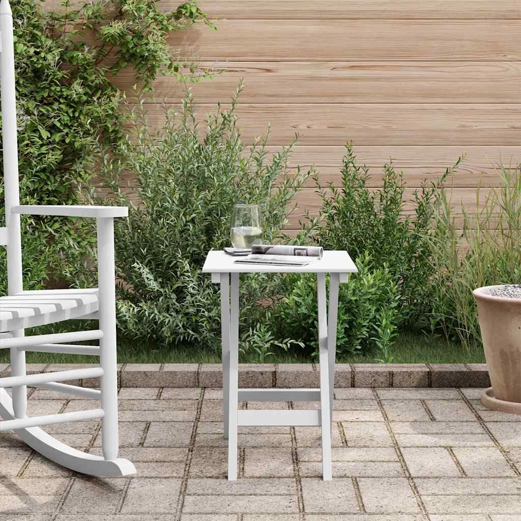 Tavolino pieghevole in legno massiccio di pioppo, bianco, per giardino, terrazza, balcone e interni, resistente alle intemperie, salvaspazio, stabile, facile da pulire, versatile, ideale per