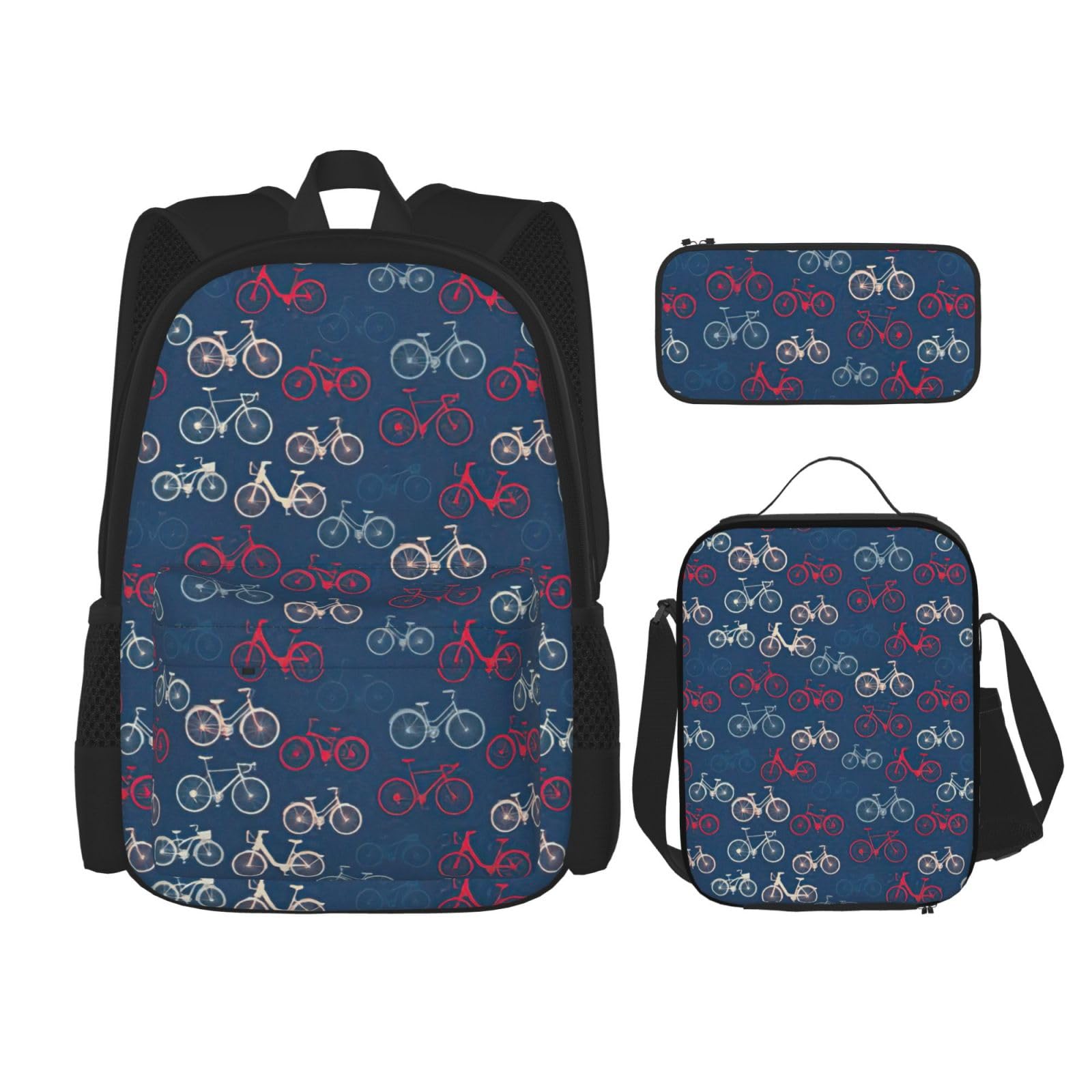 Zaino, borsa portapranzo, astuccio, set da 3 pezzi, per lavoro e