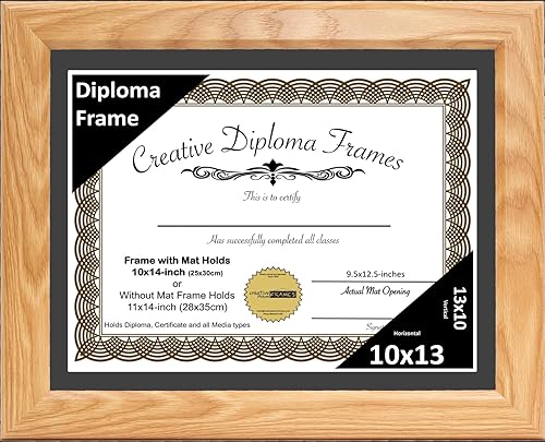 Vista 38 de Creative Picture Frames Marco de diploma con acabado de roble de 8 x 10 pulgadas, con caballete de vidrio negro y colgadores de pared instalados