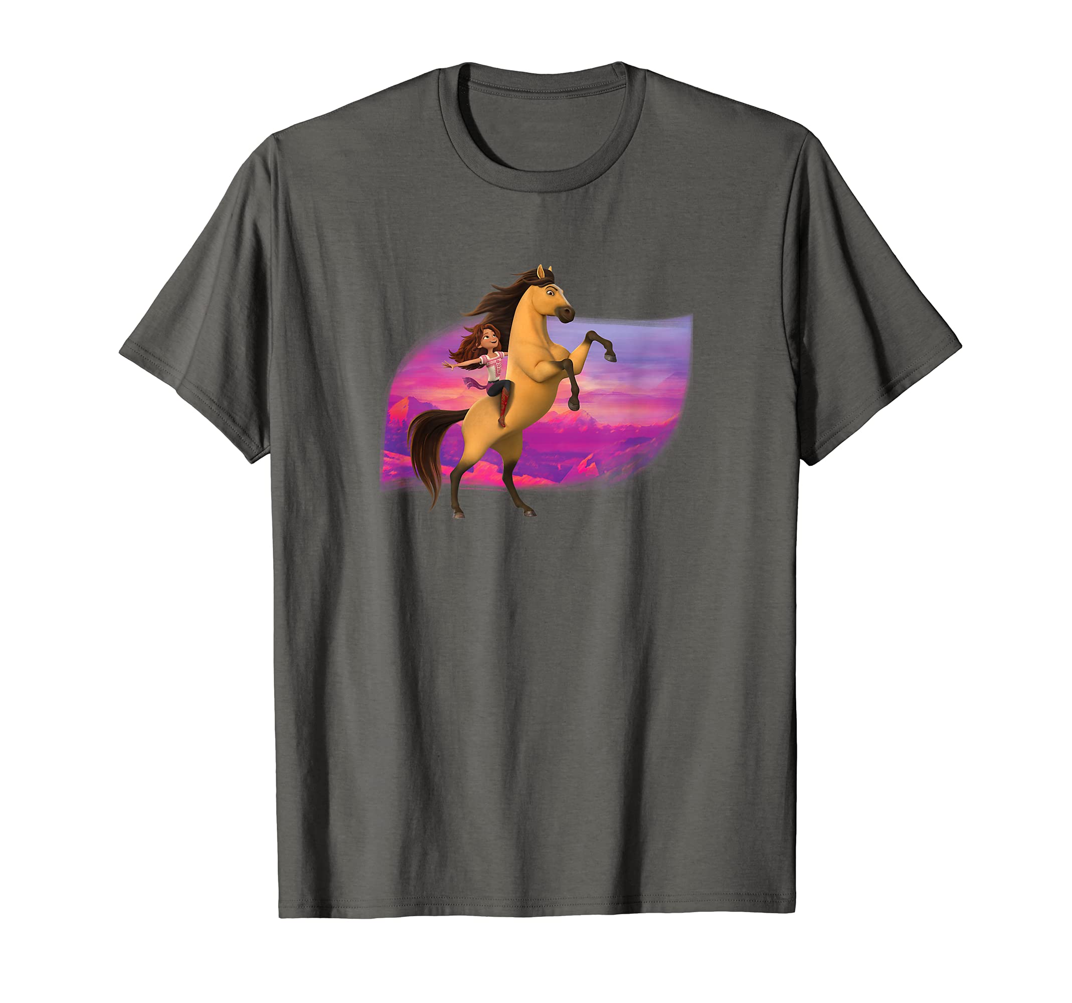 Spirit Untamed - Spirit and Lucky Mountain Sunset T-Shirt