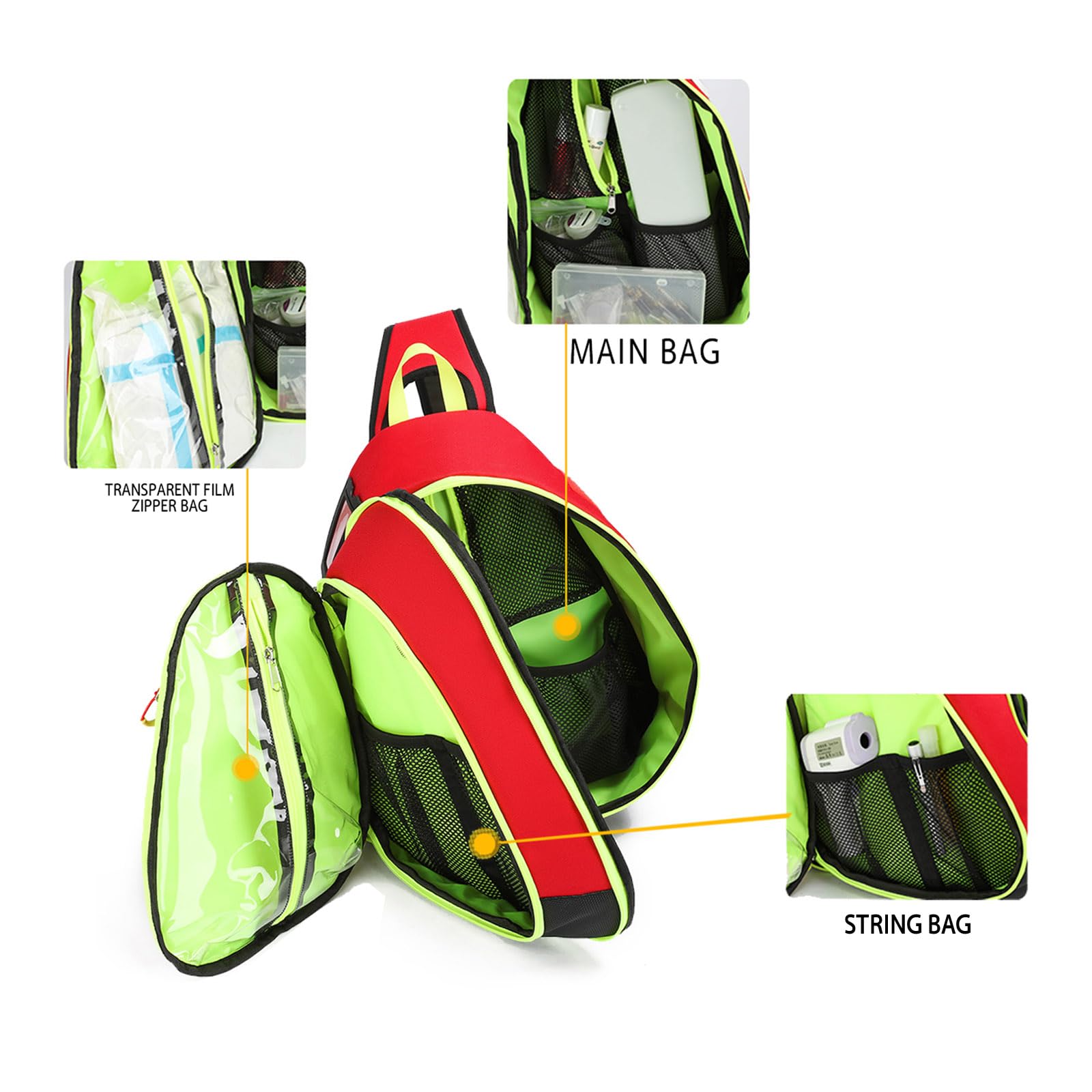 Borsa a tracolla per primo soccorso, borsa a tracolla da viaggio, borsa medica resistente, per ciclismo, campeggio, lavoro, viaggi.