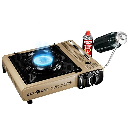 Gas One GS-3400P Propane or Butane Stove Dual Fuel Stove Portable Camping Stove - Patented - with Carrying Case Great for Emergency Preparedness Kit