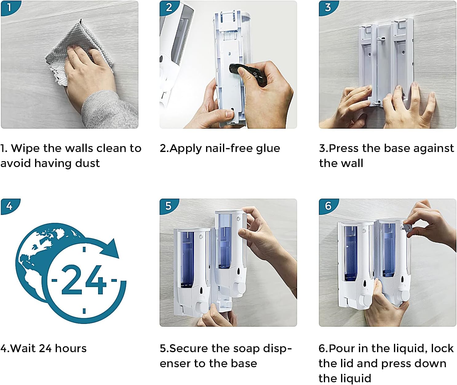 Shampoo Dispenser for Shower Wall Mounted Liquid Soap Shower Dispenser 3 Chamber Bathroom, Transparent Modular Design Conditioner Body Wash Dispenser Set : Home & Kitchen