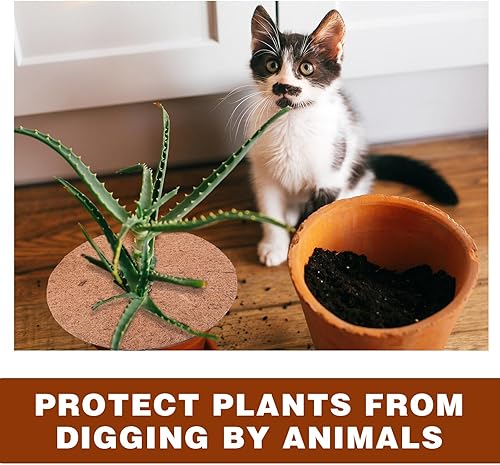 Miniatura 6 de 12 tapetes protectores de árbol de fibra de coco, fibra de coco, protección natural para ciprés, paisajismo, cubierta de plantas de disco de árbol,