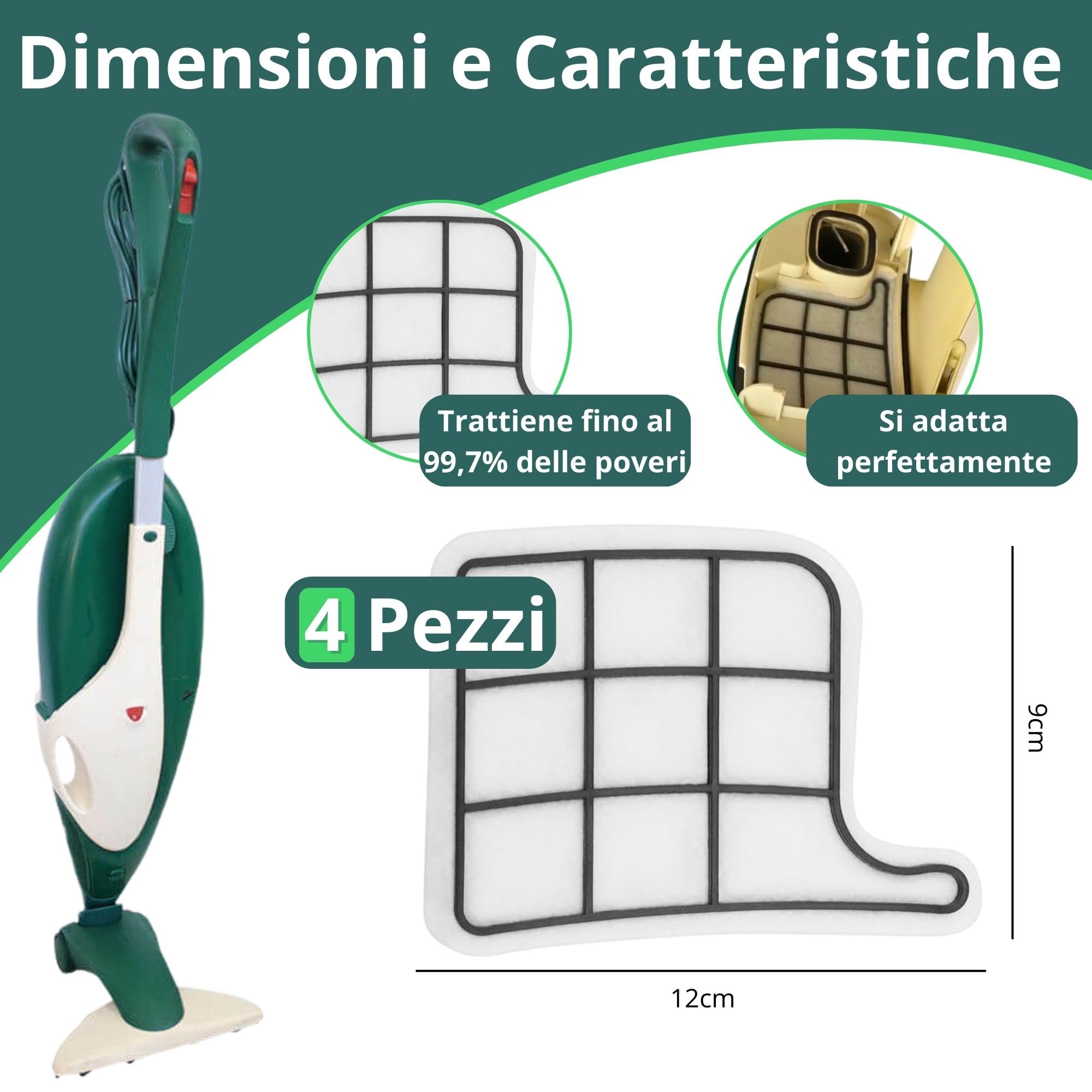 NAMAI - Set di 4 Filtro Folletto VK135/136, Ricambi 100% Compatibili, Resistenti e Antibatterici, Filtri Folletto VK135, Ricambi Folletto (4 PZ) - 3