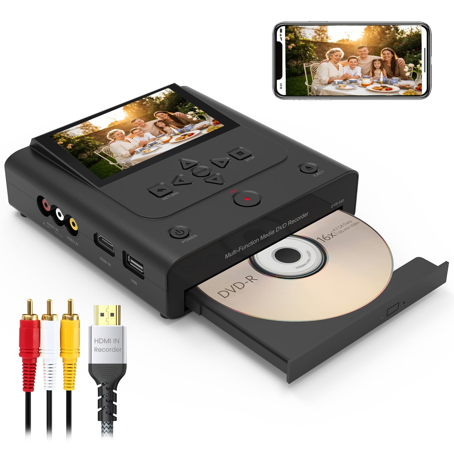 Amazon.com: VHS to DVD Recorder, DVD Recorder withHDMI & AV Input