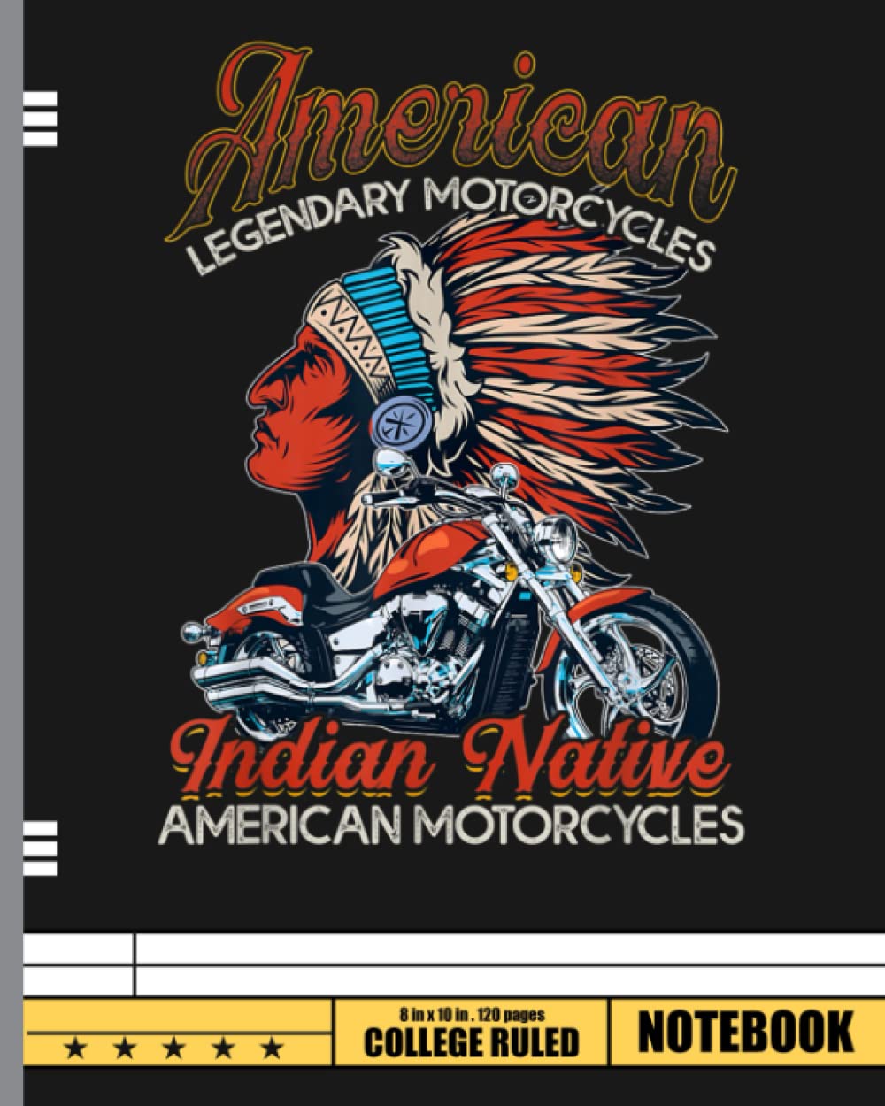 Retro Vintage American Motorcycle Indian for Old Biker Notebook: Motocross Journal Dirt Bike Composition Book Motorcycle Biker logbook Birthday gift