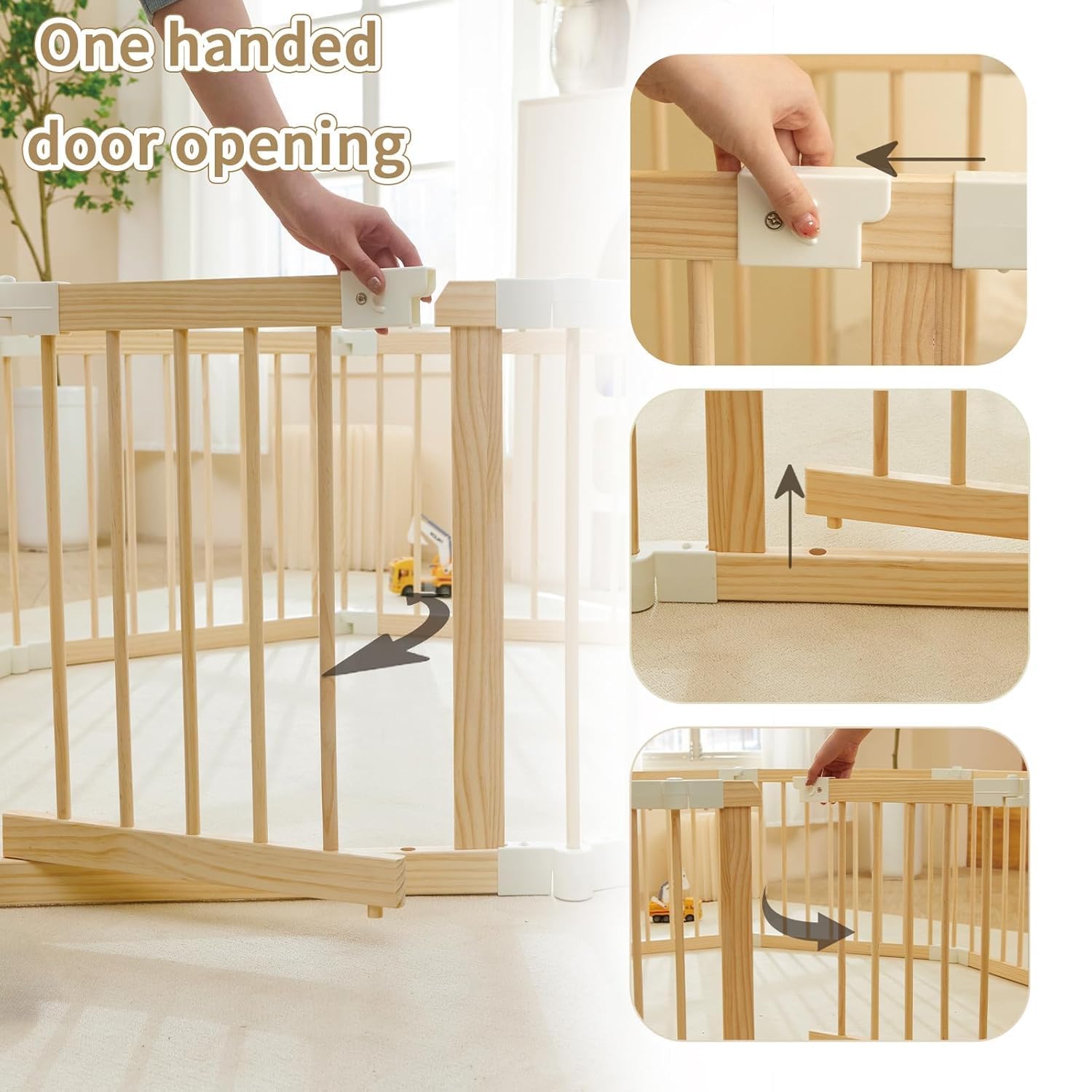 Parc Bébé Modulable 120x160 cm avec Tapis EPE 4 cm Porte Sécurisée