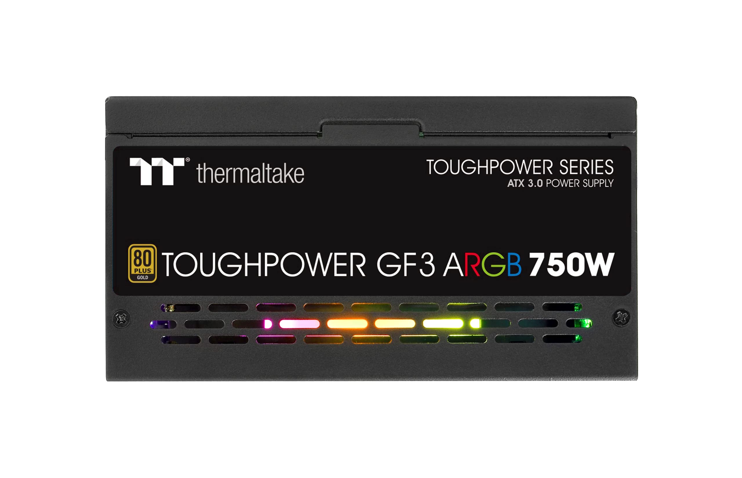 Thermaltake Toughpower GF3 ARGB 750W | Alimentation PC ATX 3.0 | PCIe Gen 5.0 | 80-Plus Gold | entièrement modulaire | Ventilateur Silencieux 140 | Certifié UE | Noir