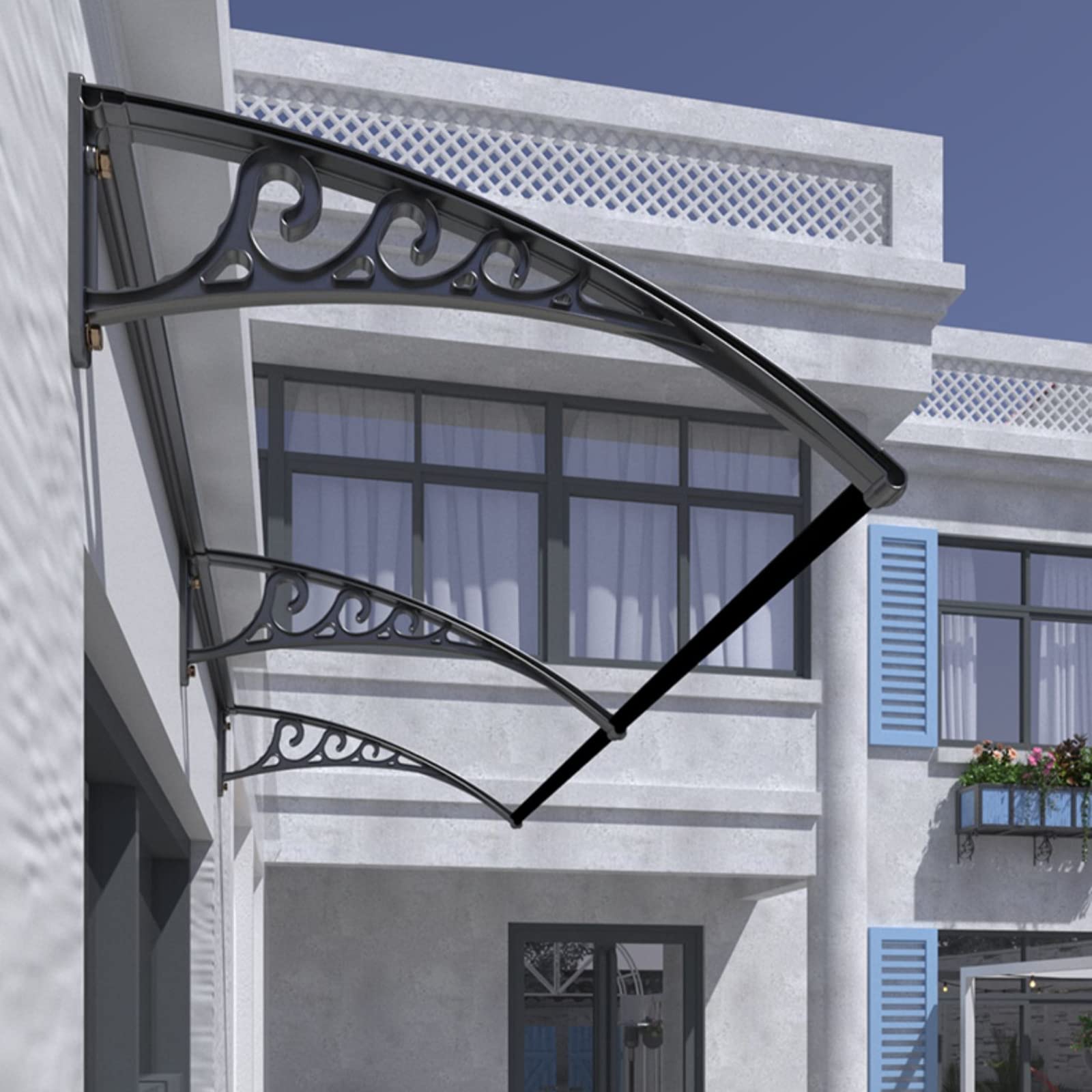 KDDEON Auvent Voûté De Porte Et Fenêtres,Marquise De Porte D'Entrée