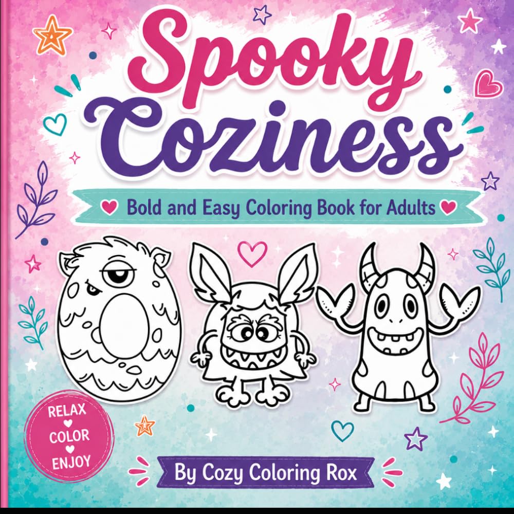 Spooky Coziness: Bold and Easy Coloring Book for Adults (Bold and Easy Coloring Moments)