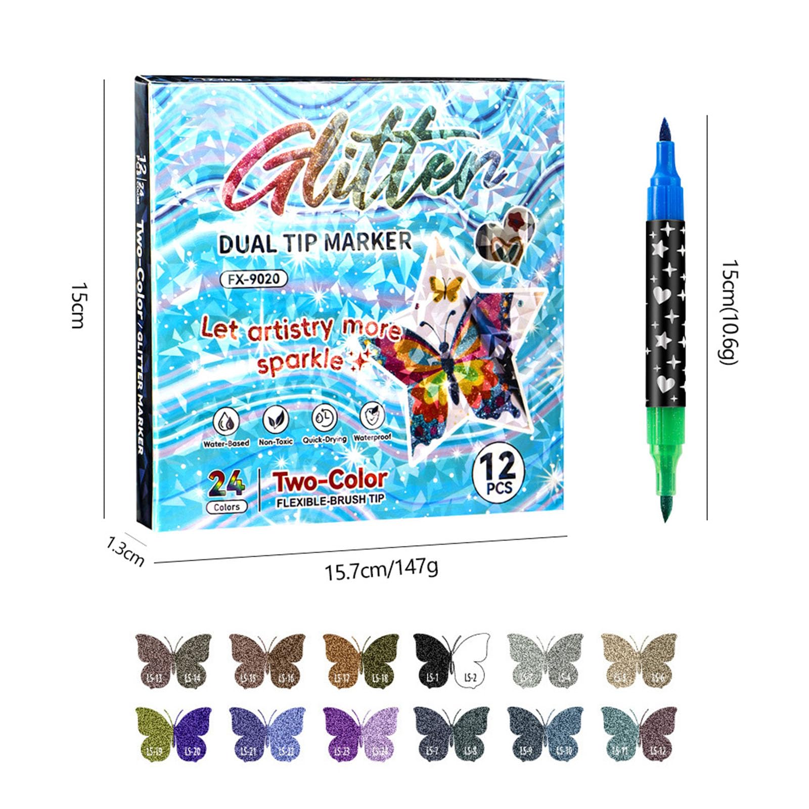 Rotuladores de arte de punta con pincel suave y bolígrafo de acuarela para proyectos escolares, diseño creativo hecho a mano acuarela pincel bolígrafo