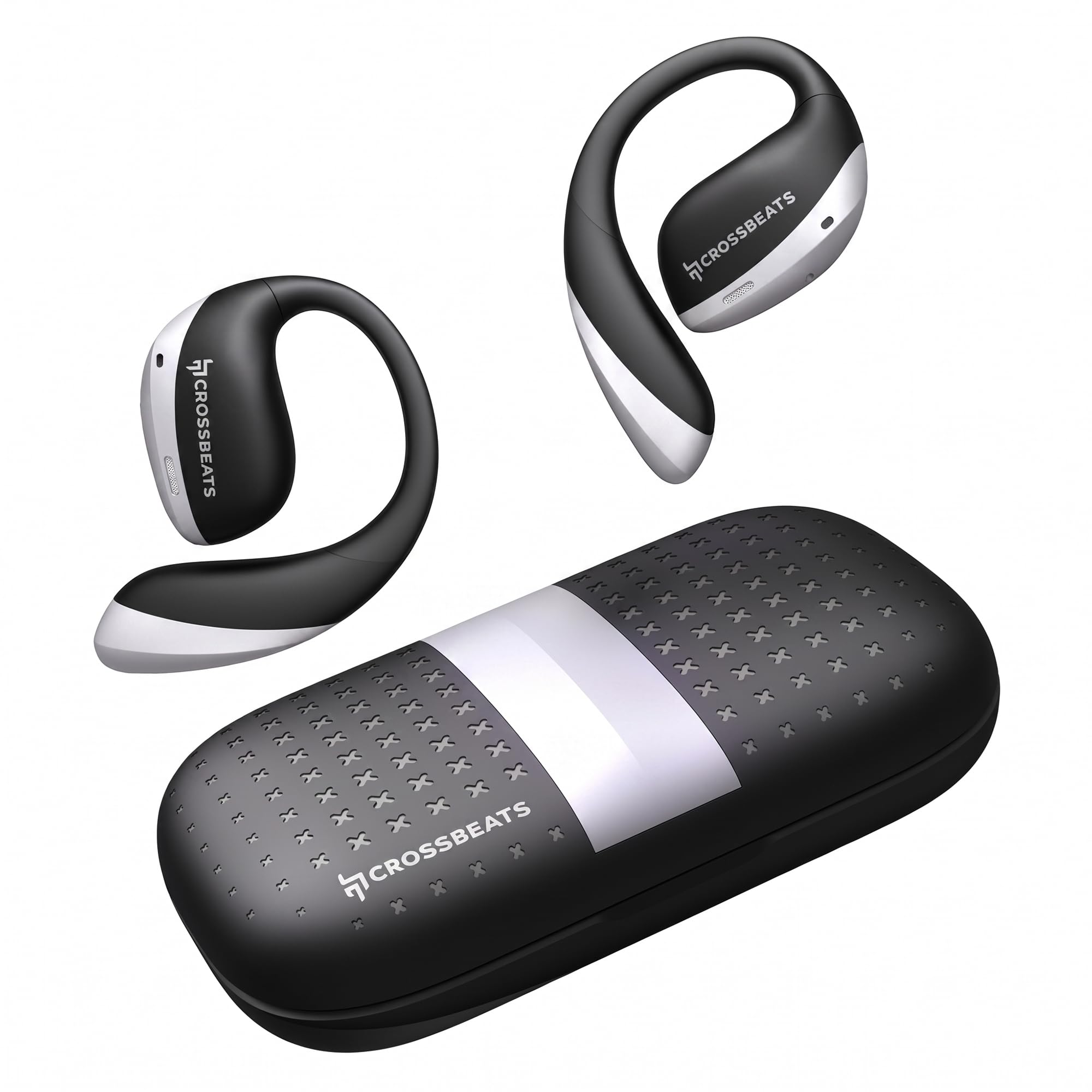 CrossBeats Arc Buds OWS Open Ear Wireless Earbuds | Spatial Audio Headphones & Head Tracking | Gaming Bluetooth Earphones | 100hr Playtime | 14.2mm Drivers IPX5 Rating Type-c Fast Charging (Black)-image-0