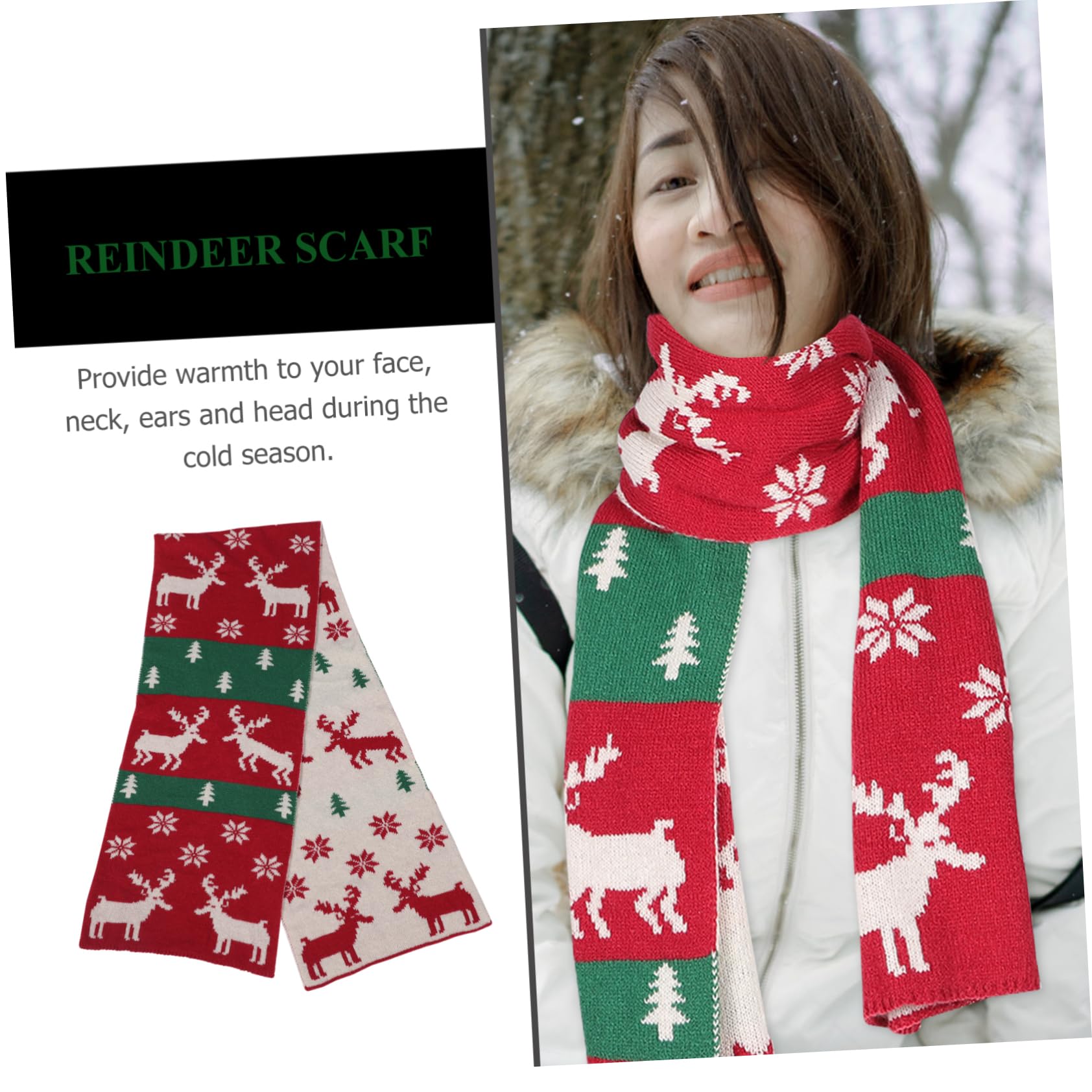 GALPADA 4pièces Écharpe Avec Motif De Renne De Et Garçon Fille Accessoire Et Pour Hiver