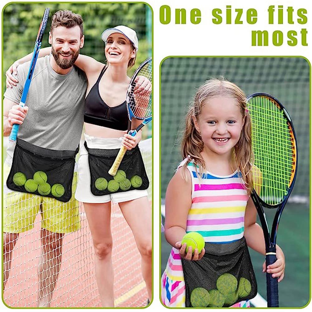 Tlilyy Lot de 2 porte-balles de tennis, porte-balles pour balle de tennis, un filet réglable pour balles de tennis,