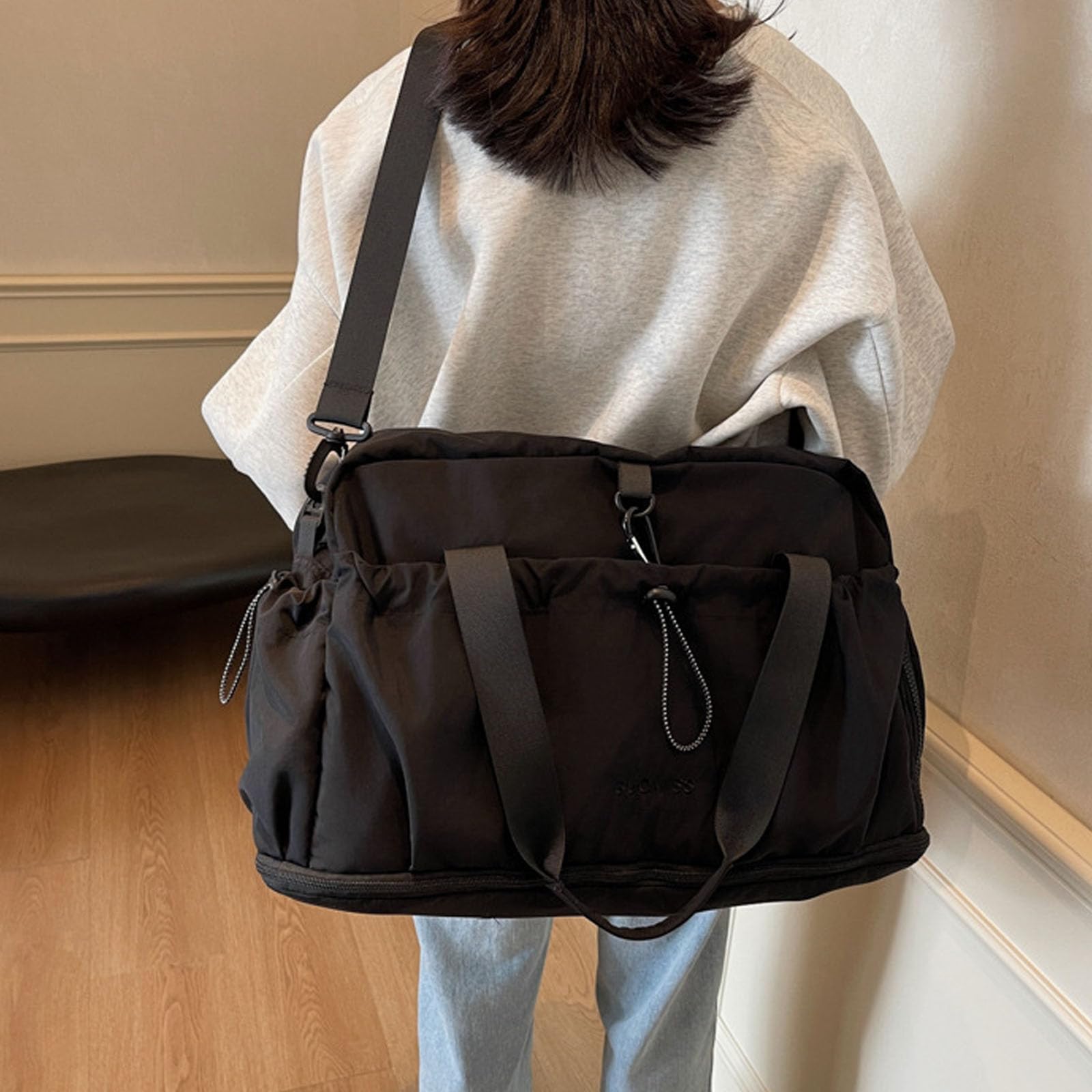 Bolsa de Gimnasio ergonómica Impermeable con Compartimento extraíble para Almacenamiento húmedo, Bolsas de Viaje de diseño Plegable para Actividades Aire, Bolsa Impermeable para Engranajes