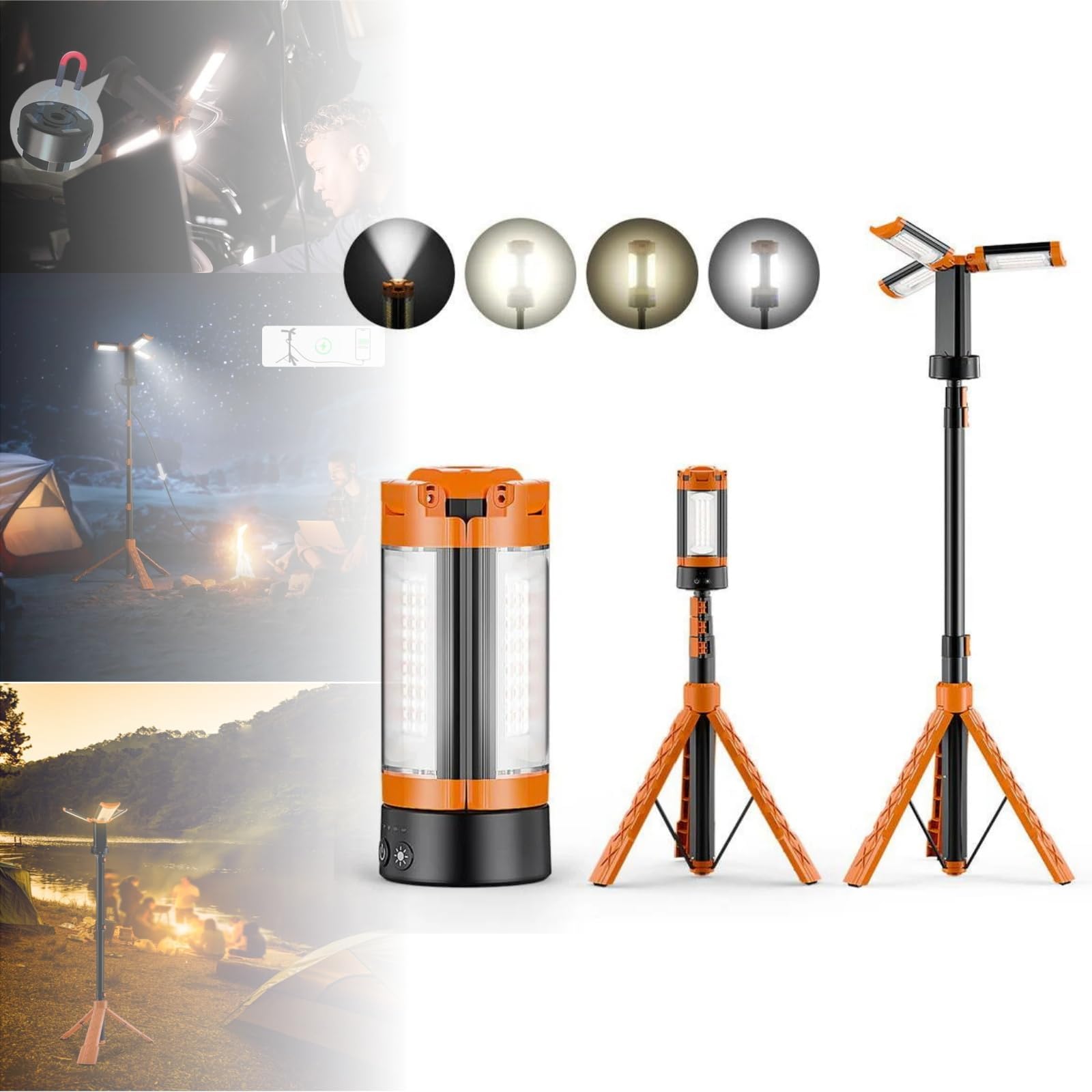 ๐๐๐๐ง๐ฎ Rechargeable 10000 Mah Camping Light with Stand,๐๐๐๐ง๐ฎ Mini Led String Lights Rechargeable USB Camping,2024 New Telescoping Camping Light for Power Outages,Hiking, Fishing