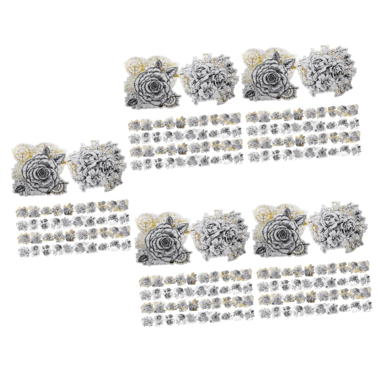 OSALADI 5 Stück 2 Retro Blumenaufkleber Scrapbooking Planer Junk -Journale UV Sammelalbum Tagebuchaufkleber Washi-Aufkleberpapier Briefpapier Aufkleber Lackmuspapier