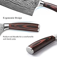 Vista 6 de Sunnecko Cuchillo de carnicero de 7 pulgadas, cuchillo chino de acero inoxidable de alto carbono con mango de madera, cuchilla afilada para carne