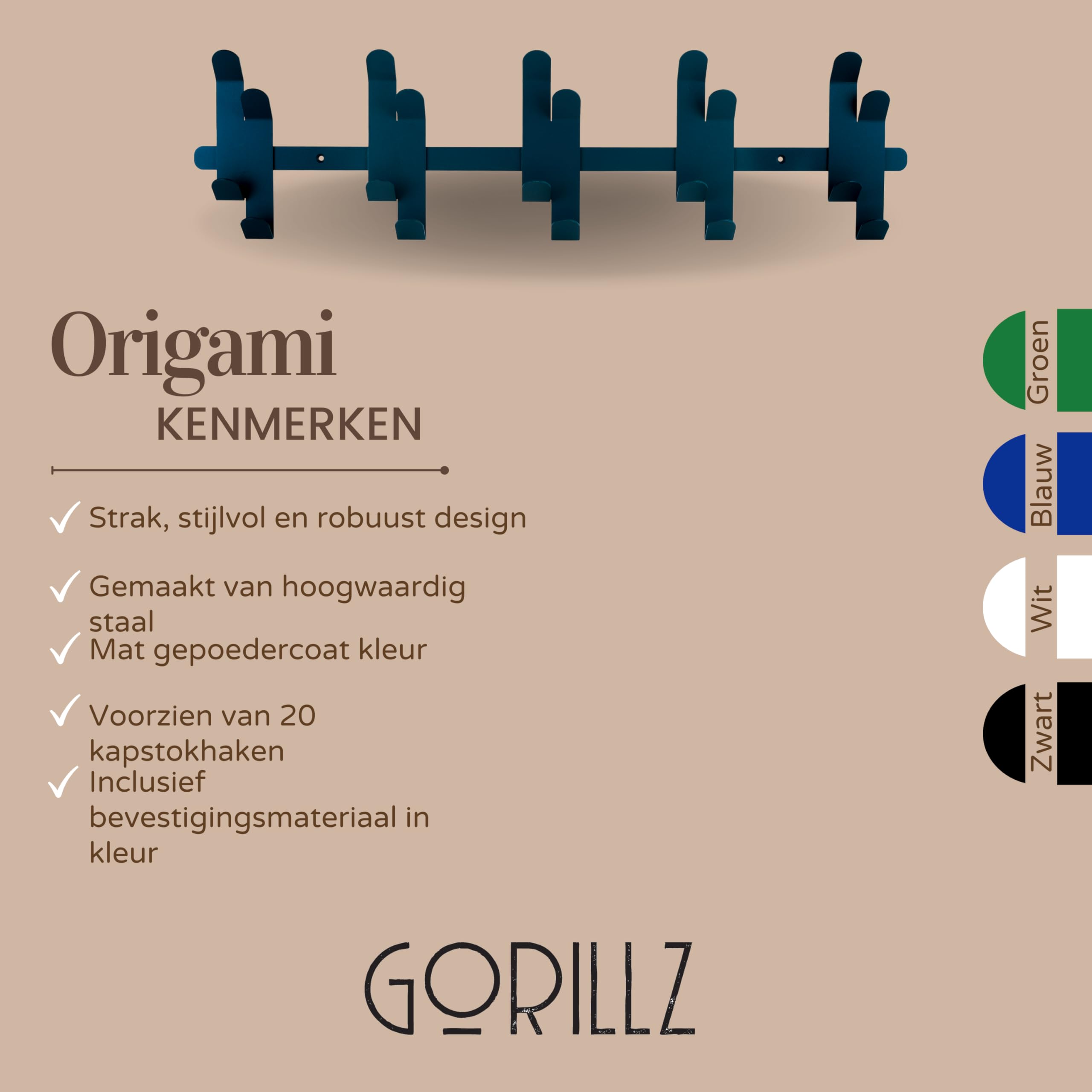 Origami (20 cm x 75 cm x 4,6 cm) (verde azul)