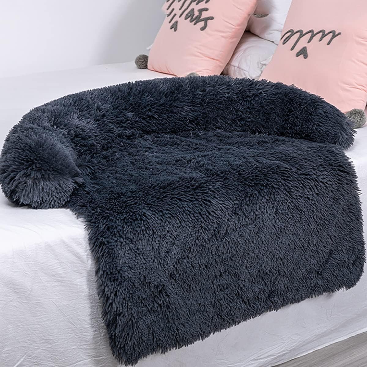 Pet Beds,Comfy Couch Dog Bed, Super Soft Calming Pet Sofa Bed, Cat and Dog Warming Bed Mat,with Non-Slip Bottom Washable,for Cats Small Medium Dogs (Color : E, Size : 80 * 70 * 16CM)
