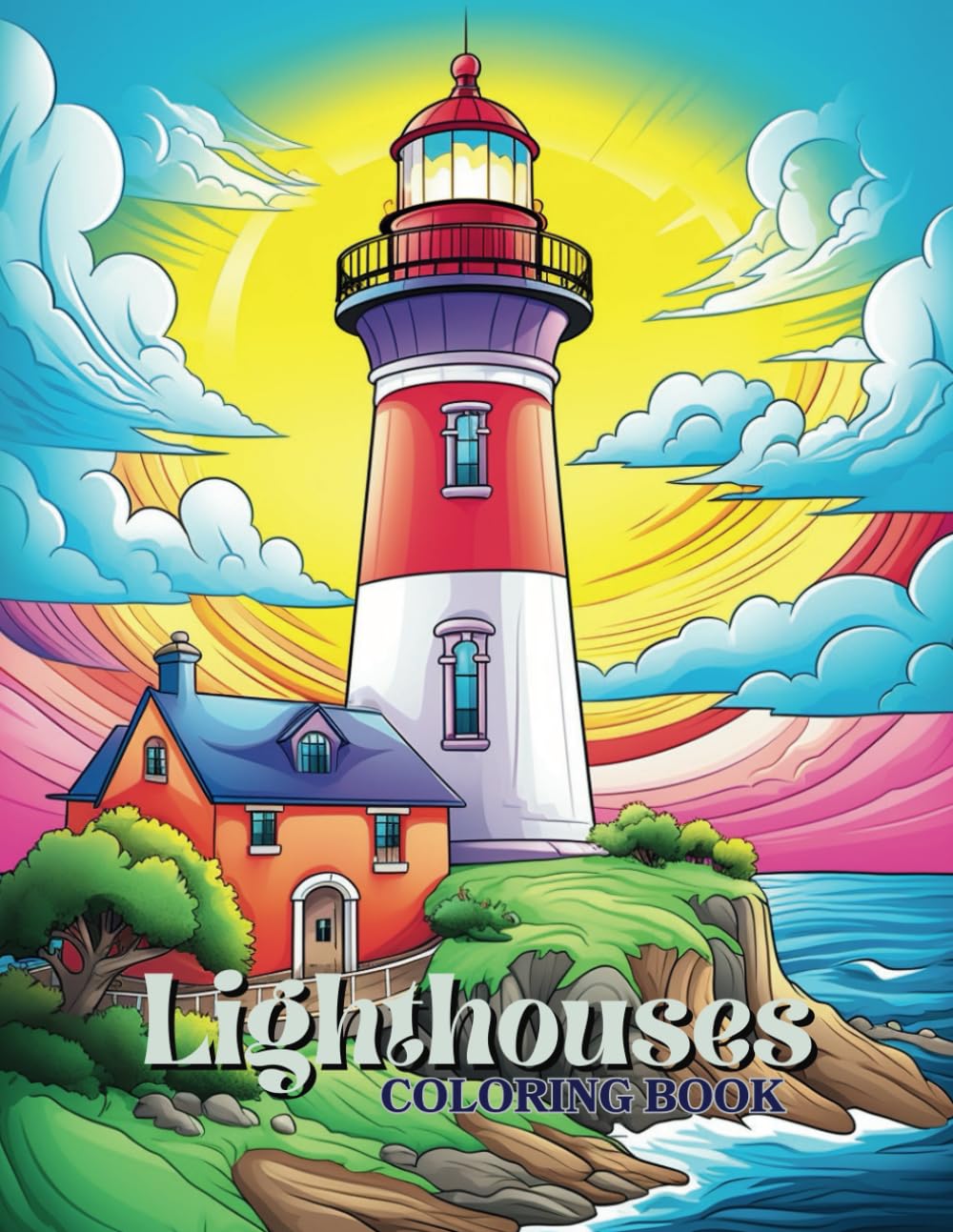 Lighthouses: A Coloring Book For Adults And Teens 50 Illustrations To Colour