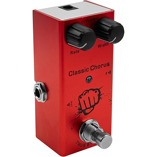 Mini Electric Guitar Effects Pedal Metal Shell DC 9V Adapter Powered True Bypass for Multi Electric Guitar Kit (Classic Chorus)