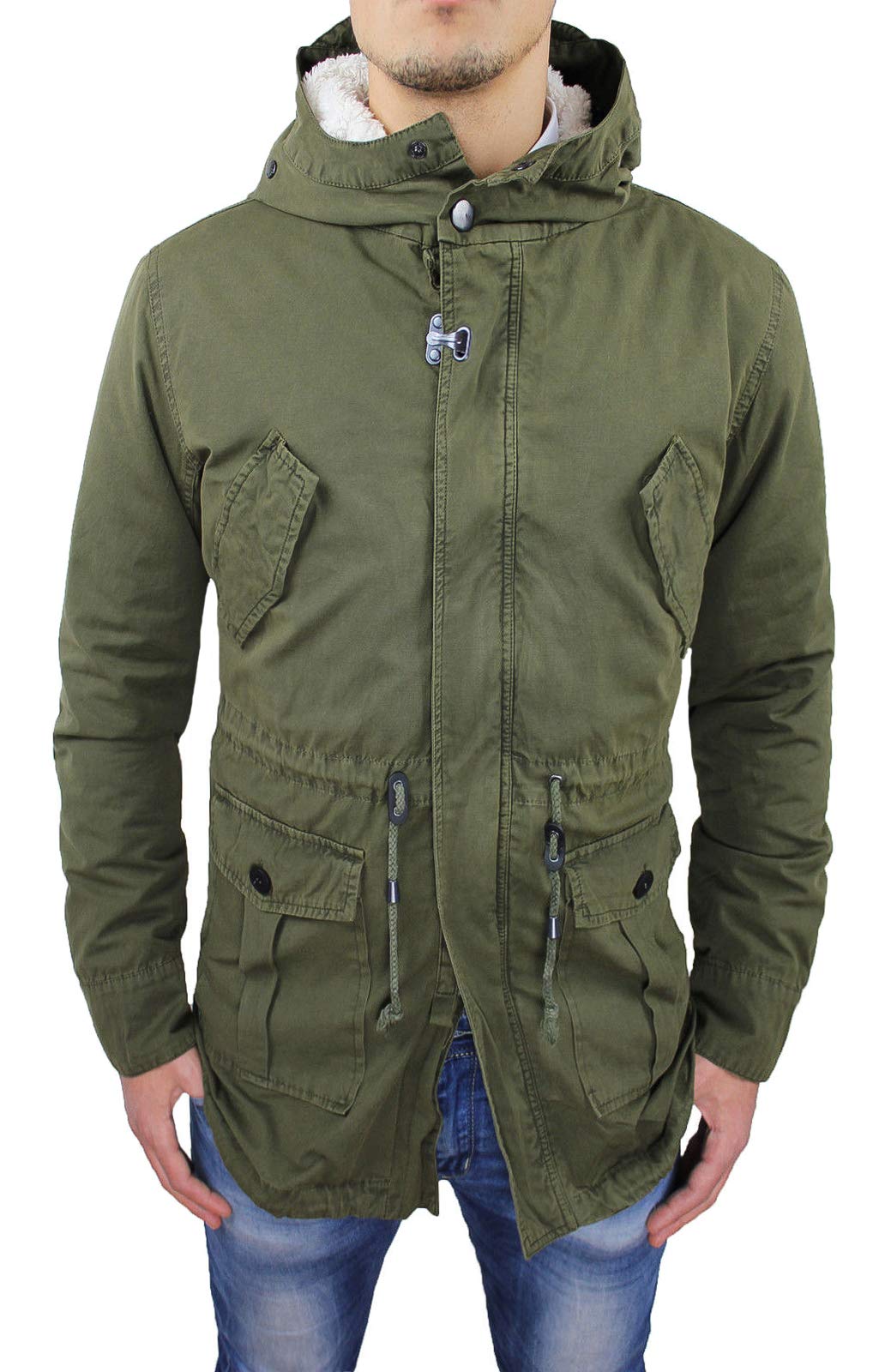 Parka Militaire Avec Fausse Fourrurevert Olive Surplus Pour Homme | FR