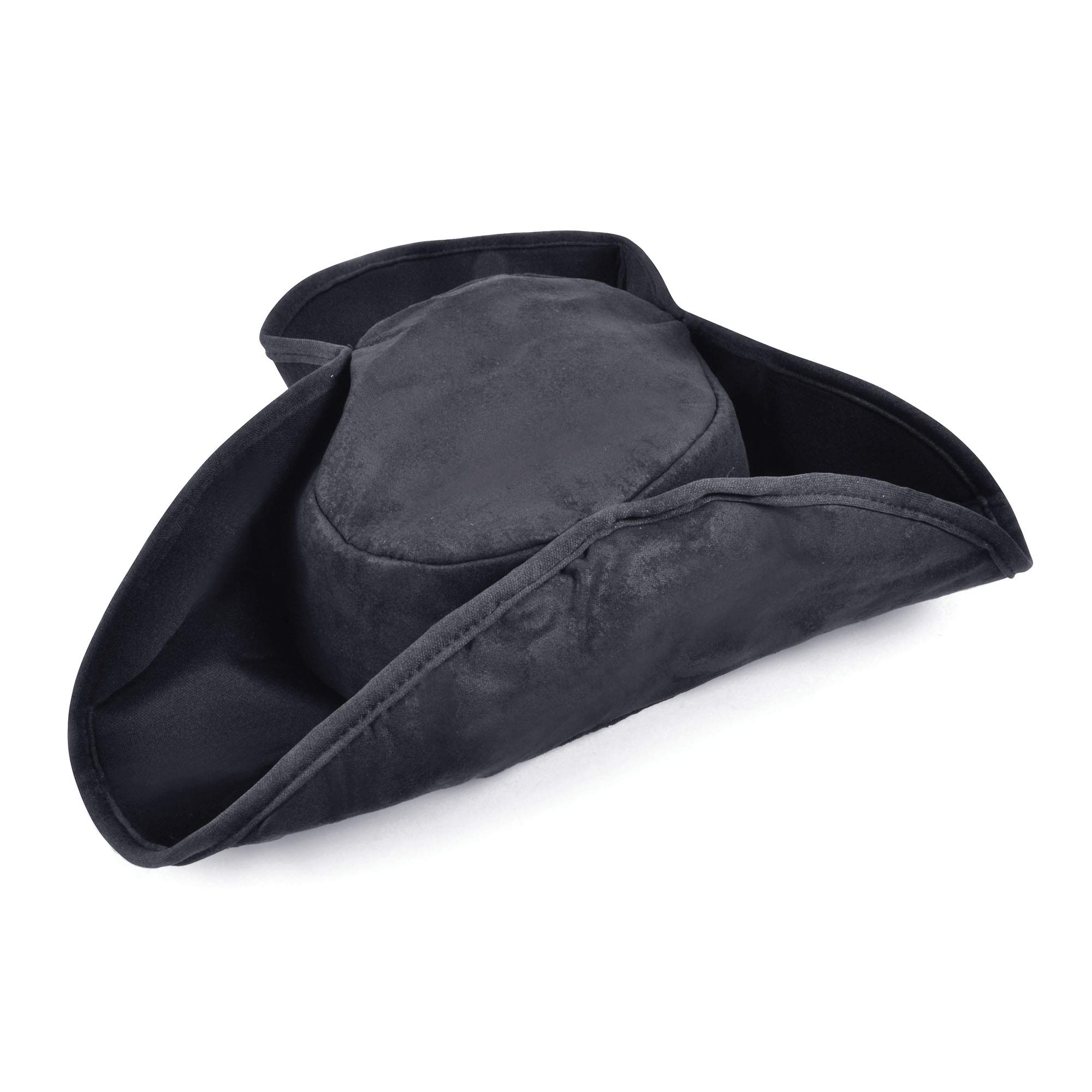 Bristol Novelty BH358 Piratenhut, Gealtert, Schwarz Pirate Hat Distressed Black, Unisex-Adult, One Size Halloween