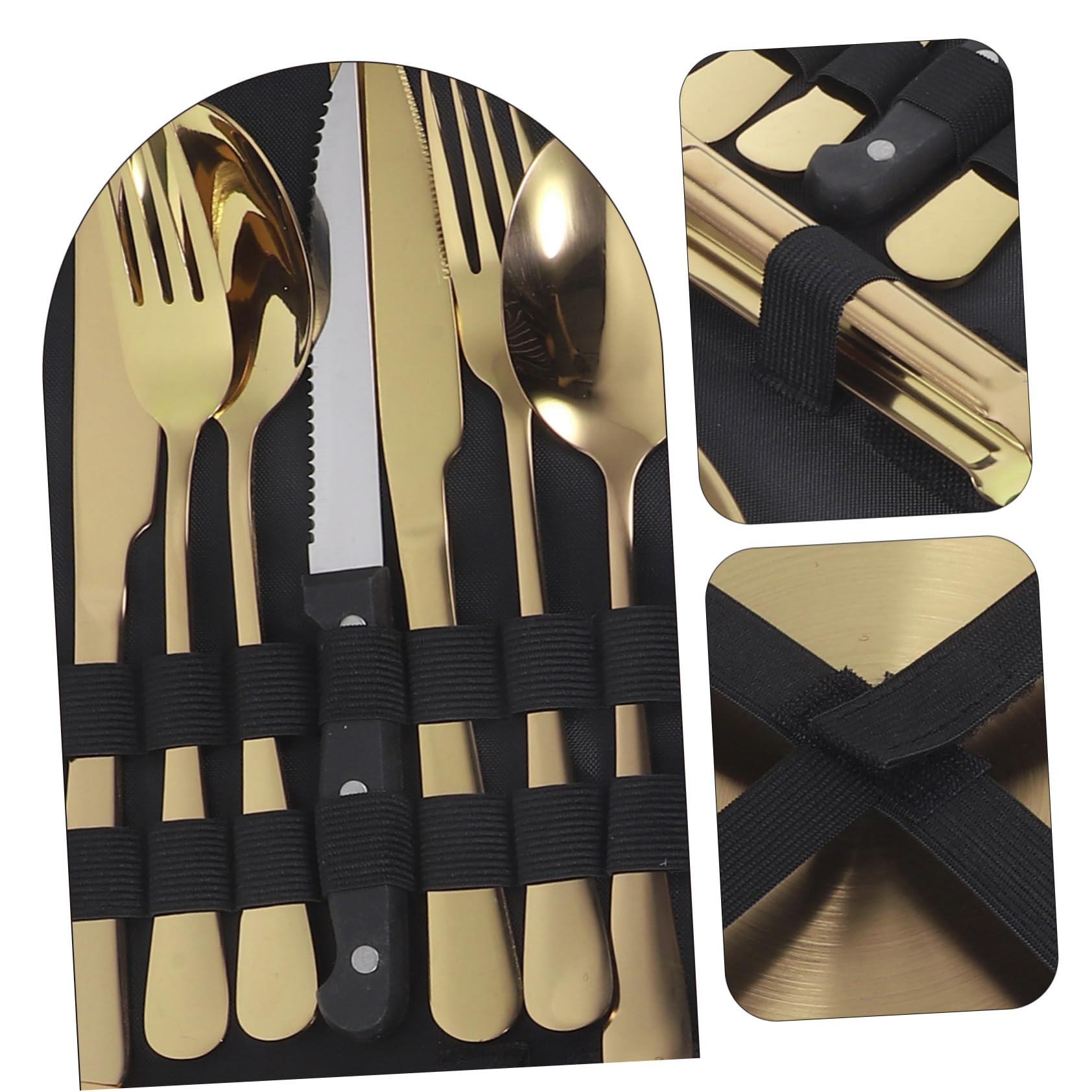 PRETYZOOM Campingbesteckset aus Edelstahl mit Tragbarem Aufbewahrungsbeutel Platzsparend und Komfortabel für Picknick und Outdoor Einsätze