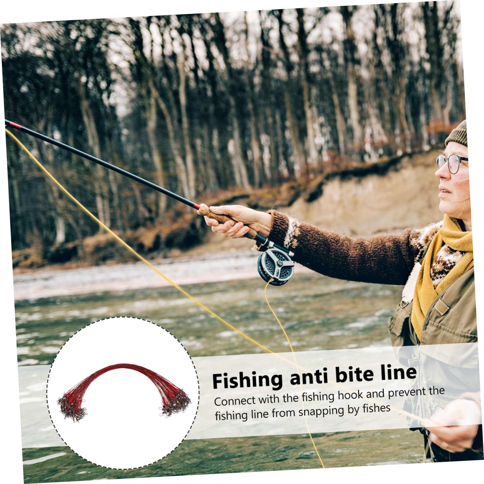 HANABASS 2 Set di Terminali da Pesca con Filo Ad Alta Resistenza per Esche E Artificiali 100 Pezzi * 2