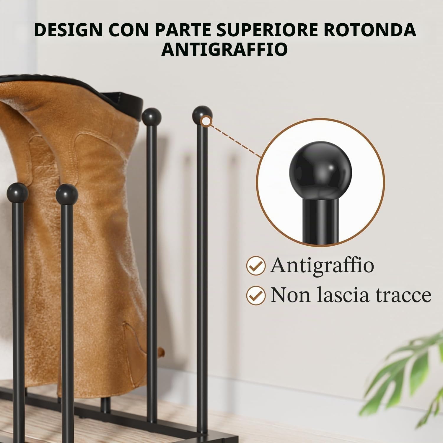 Scarpiera in metallo nero – Porta stivali per 4 paia di scarpe