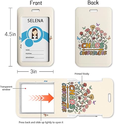 Miniatura 16 de Funny Chicken Badge Holder with Retractable Reel ID Card Badge Case with Carabiner Clip Heavy Duty Vertical Card Name Tag Badge Protector Cover for