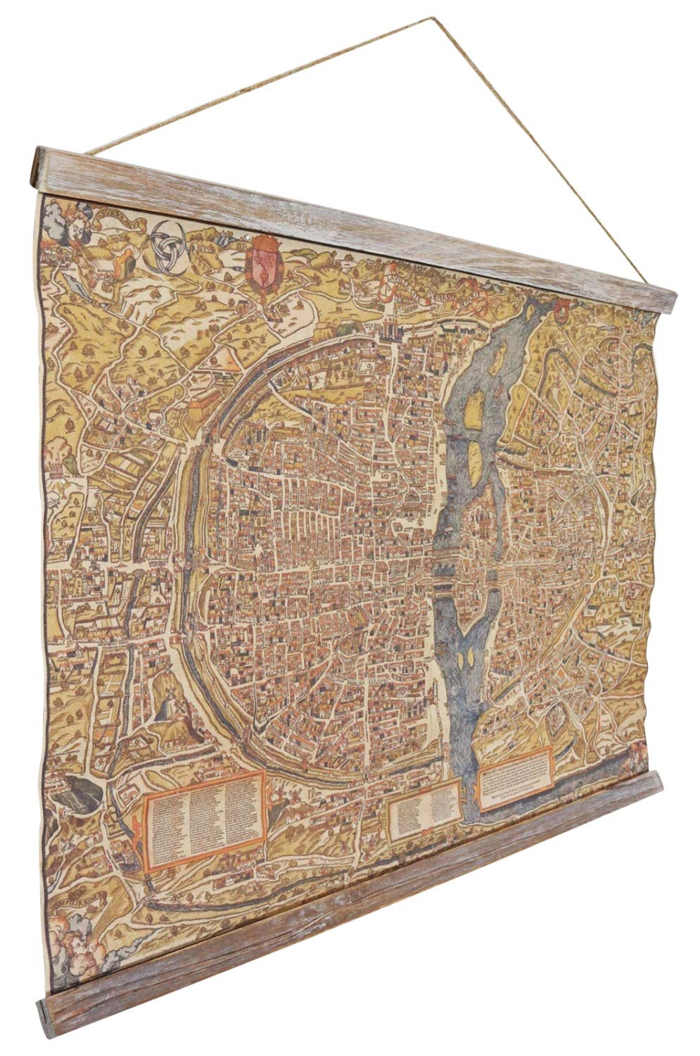 aubaho Mapa histórico 70cm Continente Estilo Antiguo Paris Francia