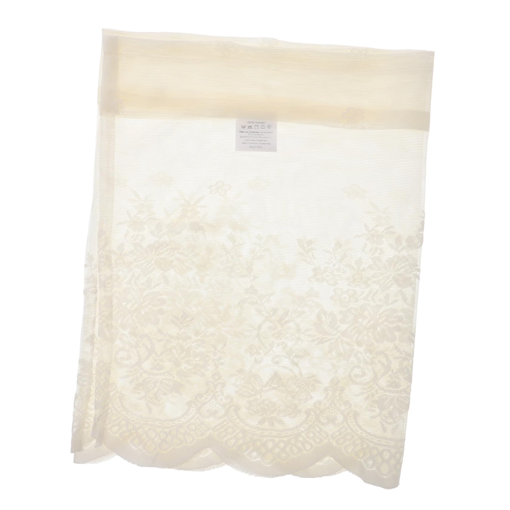 JECOMPRIS Cortina Corta de Encaje para Ventana Media Cortina Decorativa Transmisión de Luz para Cocina y Baño 130 X 41 Cm Beige