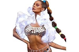 Illuminated Elegance: Organza Ruffled LED Light-Up Scarf