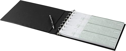 Miniatura 6 de Carpeta ejecutiva de 7 anillas, capacidad de 500 cheques, para hojas de 9 x 13 pulgadas, con organizador de calendario de 6 años, diseño elegante