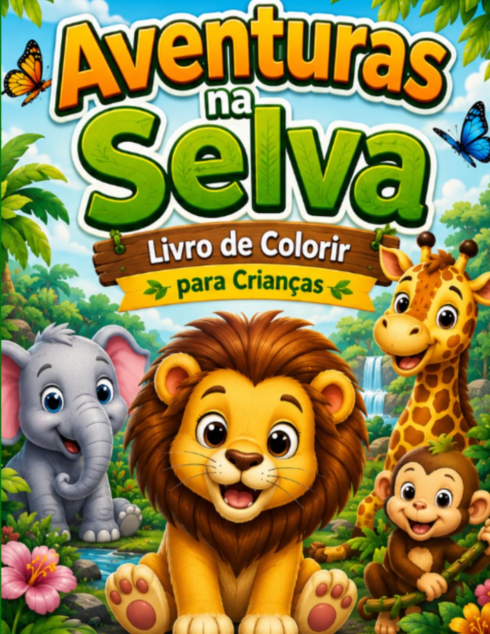 Aventuras na Selva: Livro de colorir para crianças