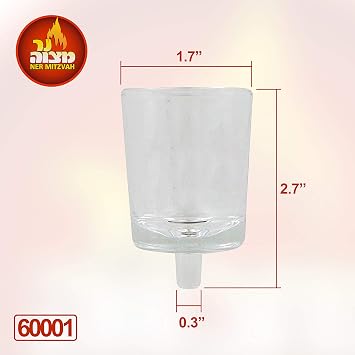 Ner Mitzvah Neironim Glass Shabbos Candle Holders - Premium Quality Clear Votive Cups, Standard Size for Shabbat, Chanukah and Party Decoration