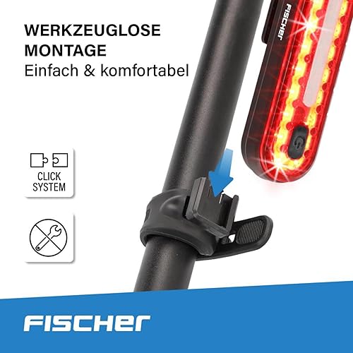 Miniatura 6 de Fischer LED Akku Stableuchte, Rücklicht, Fahrradbeleuchtung, Fahrrad-Rückleuchte, barra auxiliar, Schutzart IPX4, negro