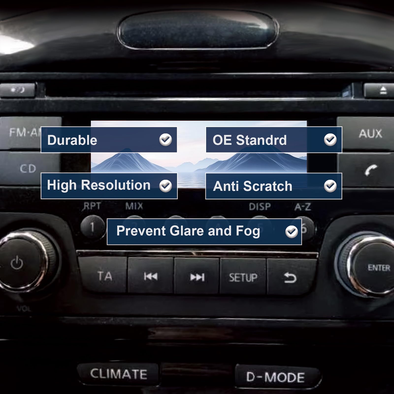 Display LCD Per Autoradio – Ricambio Per Nissan Juke, Micra, Navara, Note, NV200, Qashqai – 97,5 X 38 Mm – Plug And Play - 2
