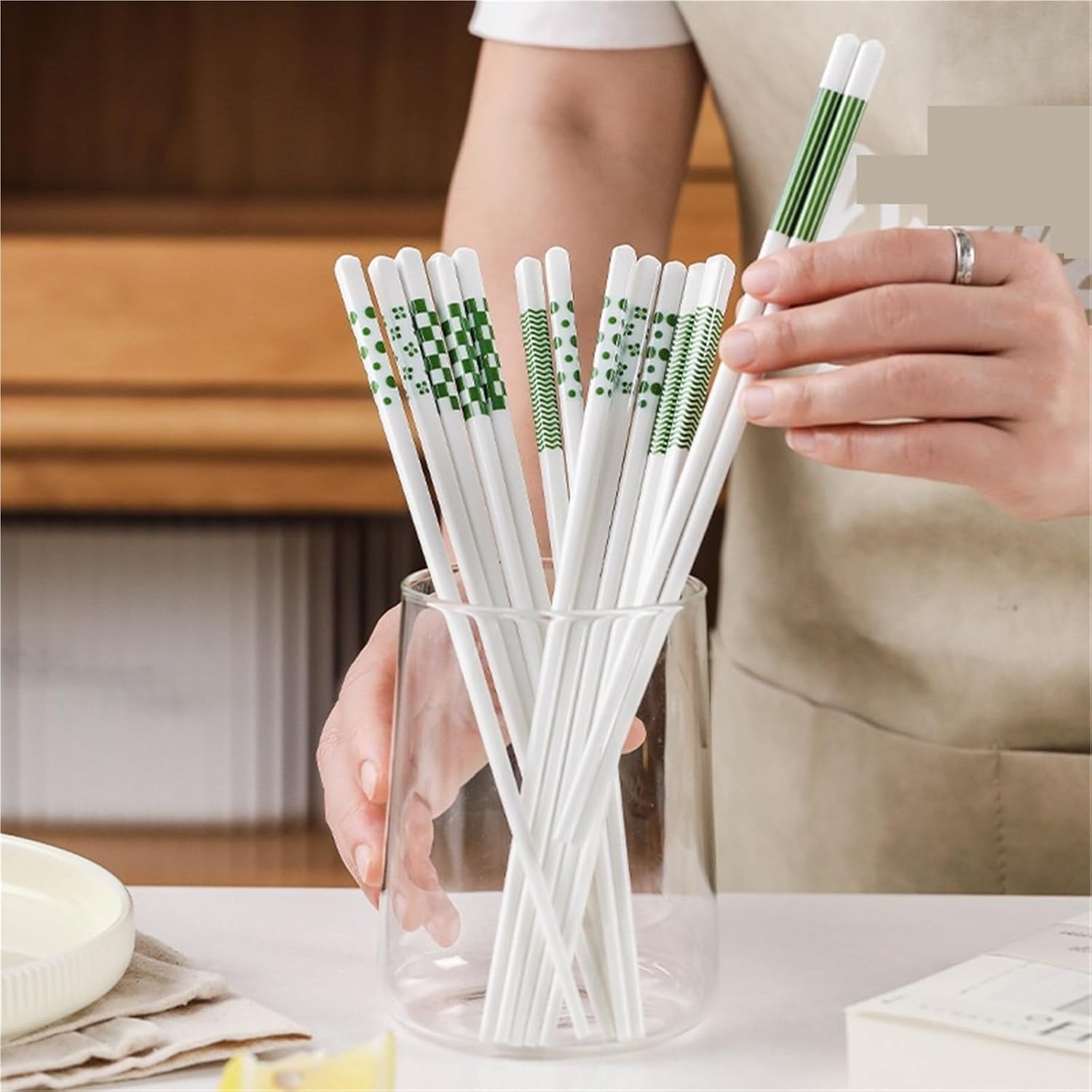 Minimalist Style New Ceramic Chopsticks, Beautiful And Practical For Home Use, Single Person Chopsticks 3 Piece(Random style 10 pairs)