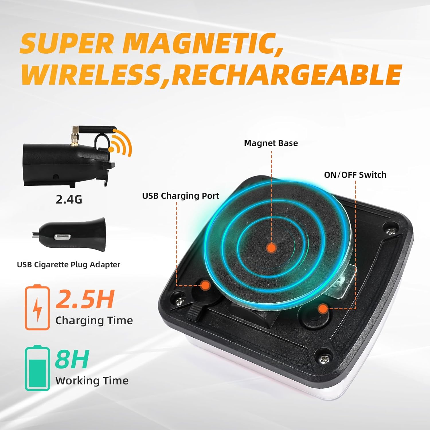 Wireless Trailer Lights, Magnetic Rechargeable LED Trailer Light, Waterproof Tail Tow Lights Kit for RV Camper Boat Caravan Trucks